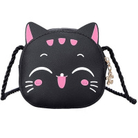 Сумочка "Кошечка" 12х10,5х4см 1 отделение, искусственная кожа, черная SD2265