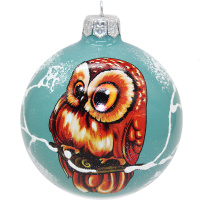 Шар 85мм "Лесная совушка" в подарочной упаковке КУ-85-204152