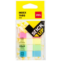 Клейкая закладка пластиковая 44х25мм 5 цветов по 20л (100л) в диспенсере EA10302