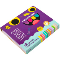 Пластилин 12 цветов 144гр. "Играй. Пастельные цвета" восковой, со стеком, картон LPMCP-0112