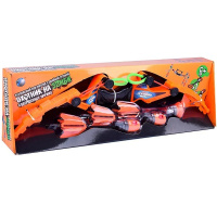 Лук 57см со стрелами 3шт. 22/24см с присоской и свистком, пластик AX1020