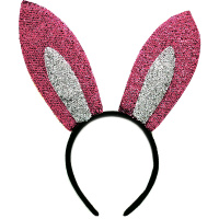 Ободок Зайчик 35х30см пластик, розовый Y4099-16