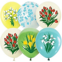 Шар воздушный 30см(12") Весенние цветы ассорти 6075774