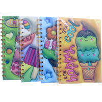 Бизнес-блокнот А5 96л "Мороженое с вишней" линия, на спирали, с разделителями, пластик.обложка