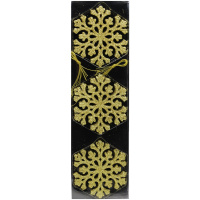 Набор ёлочных украшений 12шт "Снежинки" 10х9см золото Y9933-24