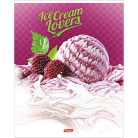 Тетрадь А5 48л клетка "Ice cream lovers" на скобе 3D лак матов. ламинация 5 дизайнов 48Т5олВ1/047158