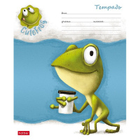 Тетрадь А5 12л клетка "Лягушонок Ден" на скобе тиснение 5 дизайнов 12Т5тВ1/080083