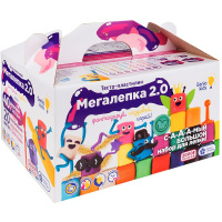 Набор д/лепки из теста 20 цветов 50гр. 40шт. "Мегалепка 2.0" (12 формочек, 2 стека, скалка, аксессуа Набор д/лепки из теста 20 цветов 50гр. 40шт. "Мегалепка 2.0" (12 формочек, 2 стека, скалка, аксессуа