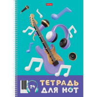 Тетрадь для нот А4 24л "Музыкальная пауза" на спирали вертикальная 24ТдН4Всп_31718/086512