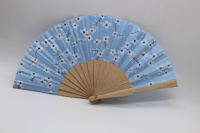 Веер 23см сакура голубой, ткань/дерево Y10618-24