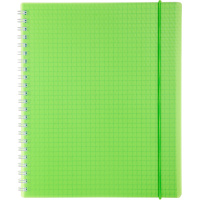 Тетрадь А5 80л клетка "DIAMOND NEON Зеленая" на спирали, пластиковая обложка, на резинке 054428