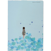 Тетрадь А5 40л клетка "Girl in flowers" прошитый блок матовая ламинация 7-40-238