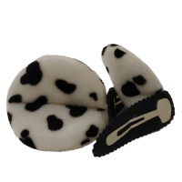 Заколка д/волос "Ушки" черн., 2шт/уп. металл+ткань 10*10*5см Y4103-16