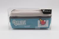 Пенал "Believe" 20,5х9х6см, прямоугольный, 1 отделение, 1 карман, текстиль, с ручкой, серо-бирюзовый