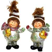 Сувенир "Дети" 9см золото, полистун/текстиль, 2 вида Y8465-19