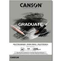 Альбом д/смешанных техник А4 30л 220г/м2 100% целлюлоза "Graduate Mix Media" склейка, серая бумага
