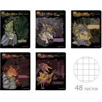 Тетрадь А5 48л клетка "Месhа-зой" на скобе матовая ламинация Soft Touch 5 дизайнов 7-48-1280