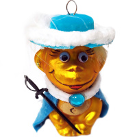 Ёлочное украшение "Обезьянка с Бантом" h-11см в подарочной упаковке КУ-95