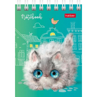 Блокнот А7 40л "Кошарики" клетка, на спирали, 6 дизайнов 076975