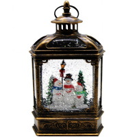 Сувенир "Фонарь. Снеговики" 23см (USB, свет, музыка) Y10098-24