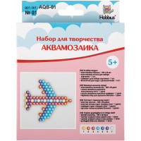 Аквамозаика "Самолет" 15х15х3,5см №01 (бусины, основа, трафарет, бутылка с распылителем) AQB-01/01