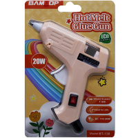 Пистолет клеевой электрический (20Вт) 12х11см диаметр 0,7см, бежевый корпус 11569-24
