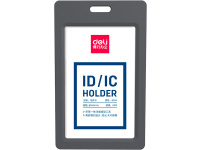 Бейдж 67х110мм вертикальный, пластик серый 8343