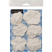 Заготовка для декорирования "Цветы" 6шт. 21х16х2см гипс ВА-02