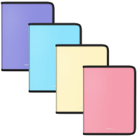 Папка на молнии A5+ "Matt Pastel" пластик 0,6мм ассорти 50357