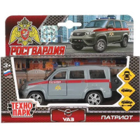 Машина "UAZ Patriot. Росгвардия" серая, инерционная, металл 12см (открывающиеся двери)