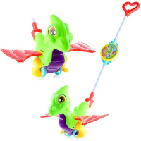 Каталка на палочке "Динозавр" 23х12х22см на батарейках, пластик (машет крыльями) D0360