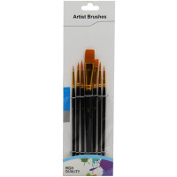 Набор кистей синтетика 7шт. (плоская № 1/8, круглая №5/0,1,2,3,5, скошенная №6) Y10746-24