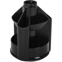 Подставка-органайзер "Mini Desk" 14,5х14,5х10,5см 10 отделений, пластик, вращающийся, чёрная 19792