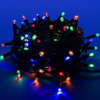Эл/гирлянда 180 цветных диодов, черный провод 13м, 8 режимов с соединителем Y8752-19