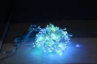 Эл/гирлянда Штора 600 диодов 3*2м 10 ниток по 60 ламп, 8 режимов, металл.провод, разноцветный