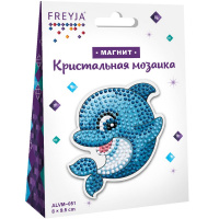 Набор мозаики "Магнит. Дельфин" 8х9,5м (основа, стилус, воск.подушка, стразы, лоток) ALVM-051