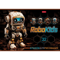 Альбом для рисования А4 32л "Робо" на скобе 5 дизайнов 085121