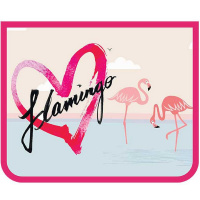 Папка на молнии А5 "Нежные фламинго" 230х190х50мм пластик ПМ-А5-29