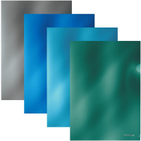 Папка-уголок "Glossy Ice Metallic" А4 пластик 0,18мм непрозрачная, ассорти 50169