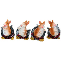 Сувенир "Кролик с подковой" 5см, 4 вида BT527-1