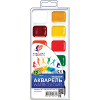 Краски акварельные 12 цветов "Классика" без кисточки пластиковая упаковка 19с1286-08