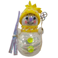 Ёлочное украшение "Снеговичок на лыжах" h-11см в пластиковой упаковке КУ-54