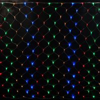 Эл/гирлянда Сетка 240 цветных диодов d-0,5см 1,5*1,5м, черный провод, 8 режимов Y2927-15