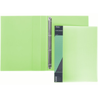Папка на 4-х кольцах "DIAMOND" А4 40 мм полупрозрачная зеленая 4AB4_02007/038407