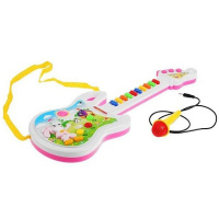 Гитара электронная с микрофоном 42х14см пластик (свет, звук) 972863/725