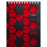 Блокнот А6 40л "Inside" клетка, на спирали УФ-лак 6 дизайнов 080475