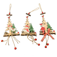 Украшение подвесное Ёлочка 11,5см дерево 3 вида HG18-420
