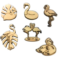 Набор миниатюр "Фламинго" 3,5-6см 8шт фанера 3мм