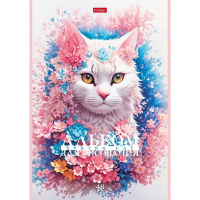 Альбом для рисования А4 48л "Spring cat" на скобе, пластиковая обложка, 5 дизайнов 087324