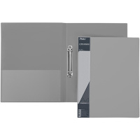 Папка на 2-х кольцах "Standard" А4 25мм пластик 0,70мм, серая 2AB4_00114/039809